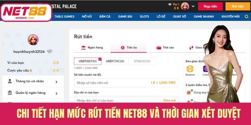 Chi tiết hạn mức rút tiền Net88 và thời gian xét duyệt